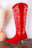Liberty Black Aretha Red Wide Calf Boots