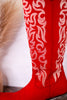 Liberty Black Aretha Red Wide Calf Boots