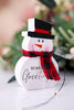 Wooden Snowman Figurine W/ Fabric Scarf (3 Styles)