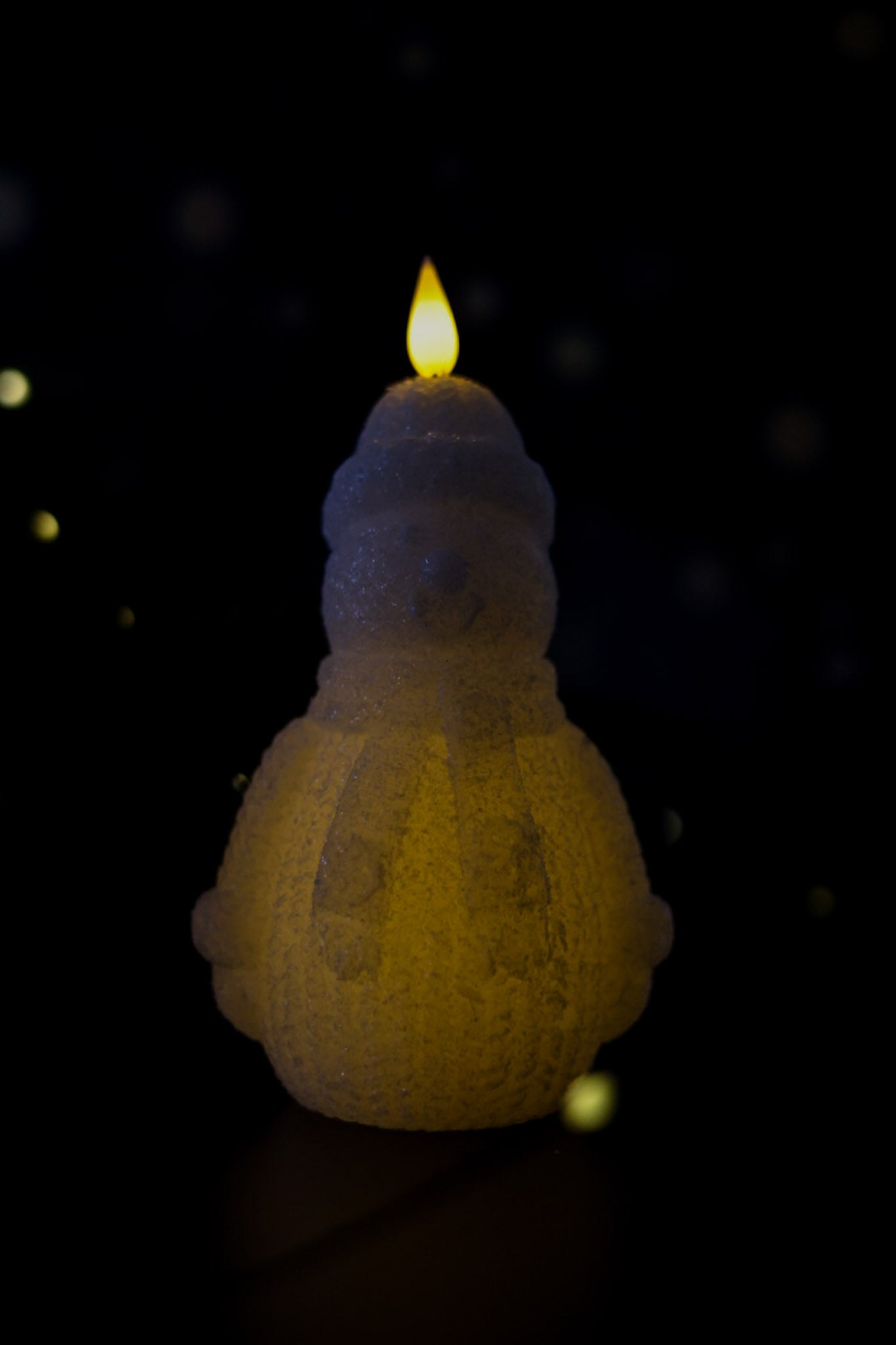 Sparkly Snowman 6" LED Candle