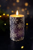 Vintage Blue 5" Snowflake LED Pillar Candle