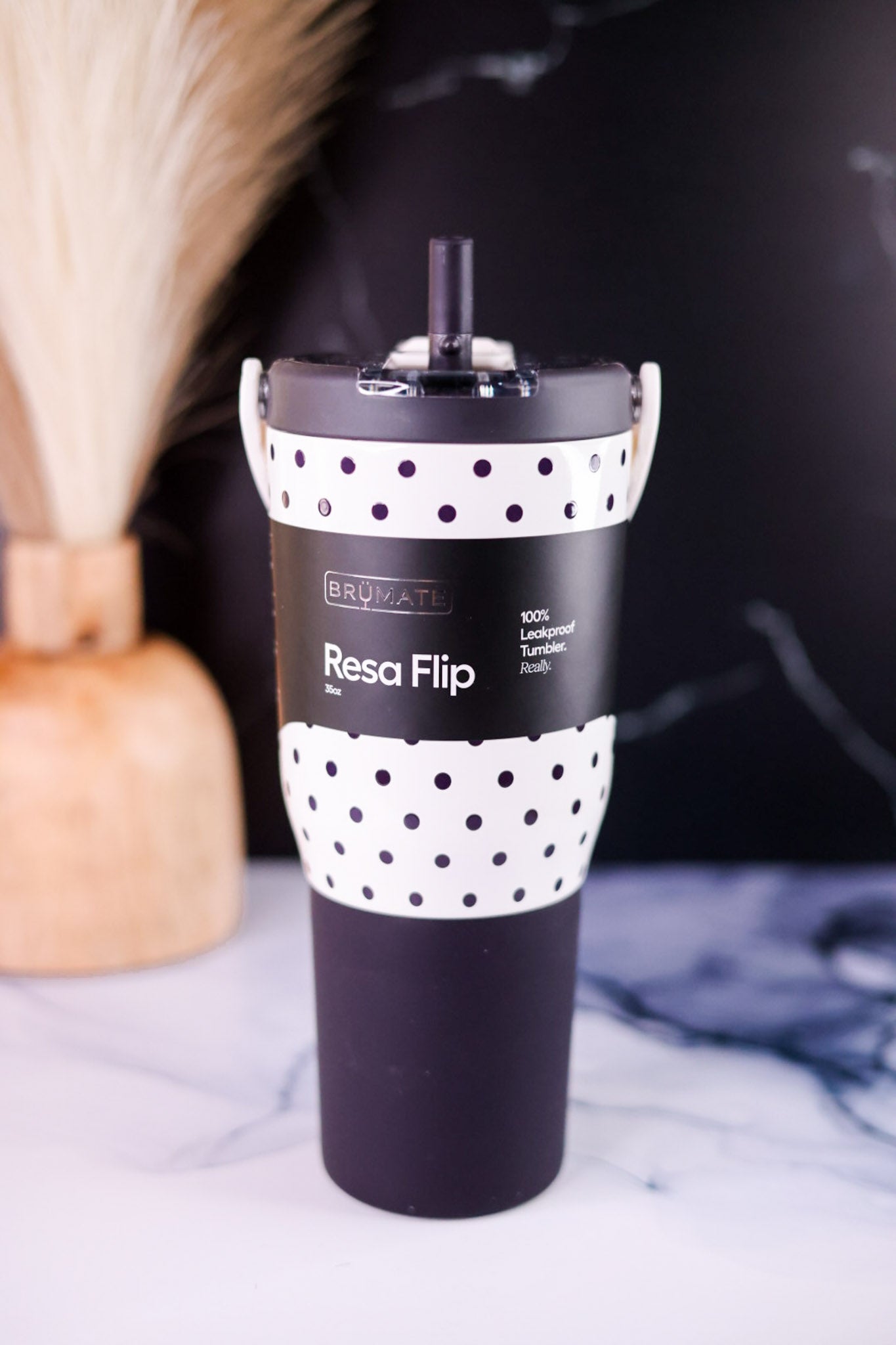 Brumate Polka Pearl 35oz Resa Flip Tumbler