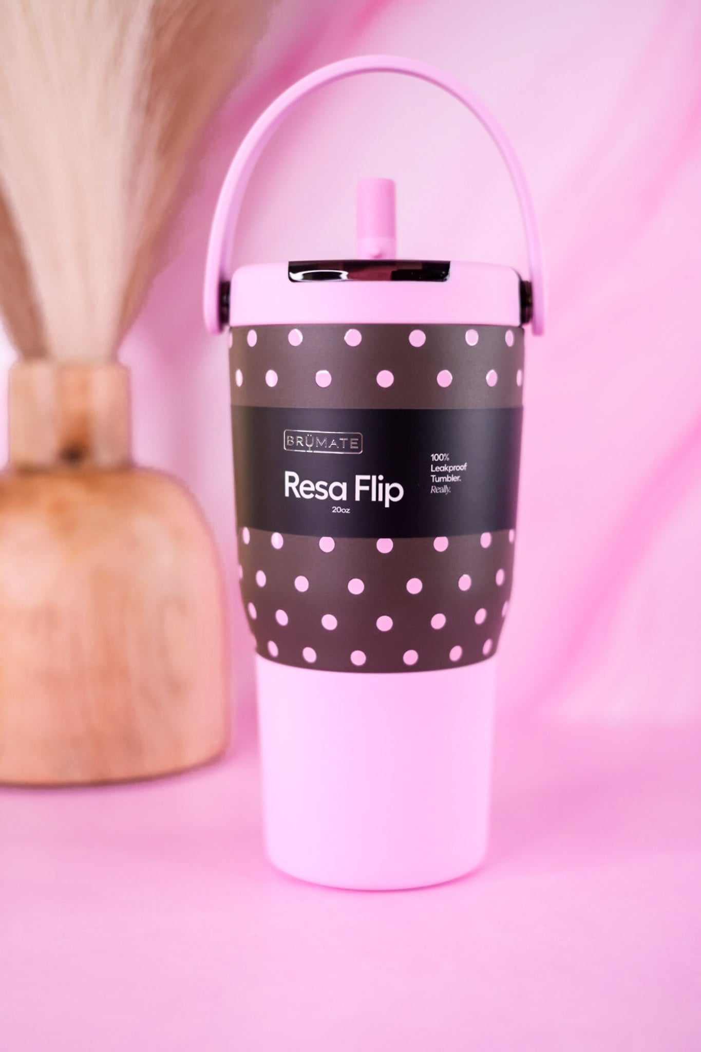 Brumate Mocha Dot 20oz Resa Flip Tumbler