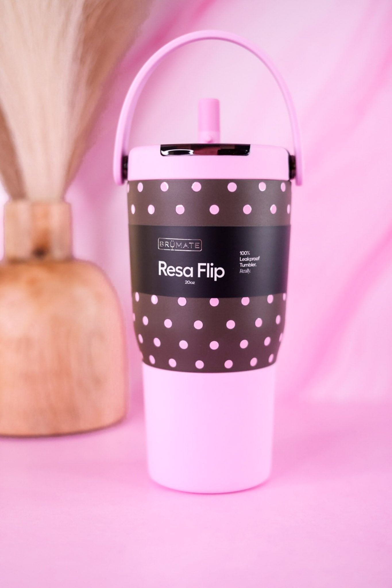 Brumate Mocha Dot 20oz Resa Flip Tumbler