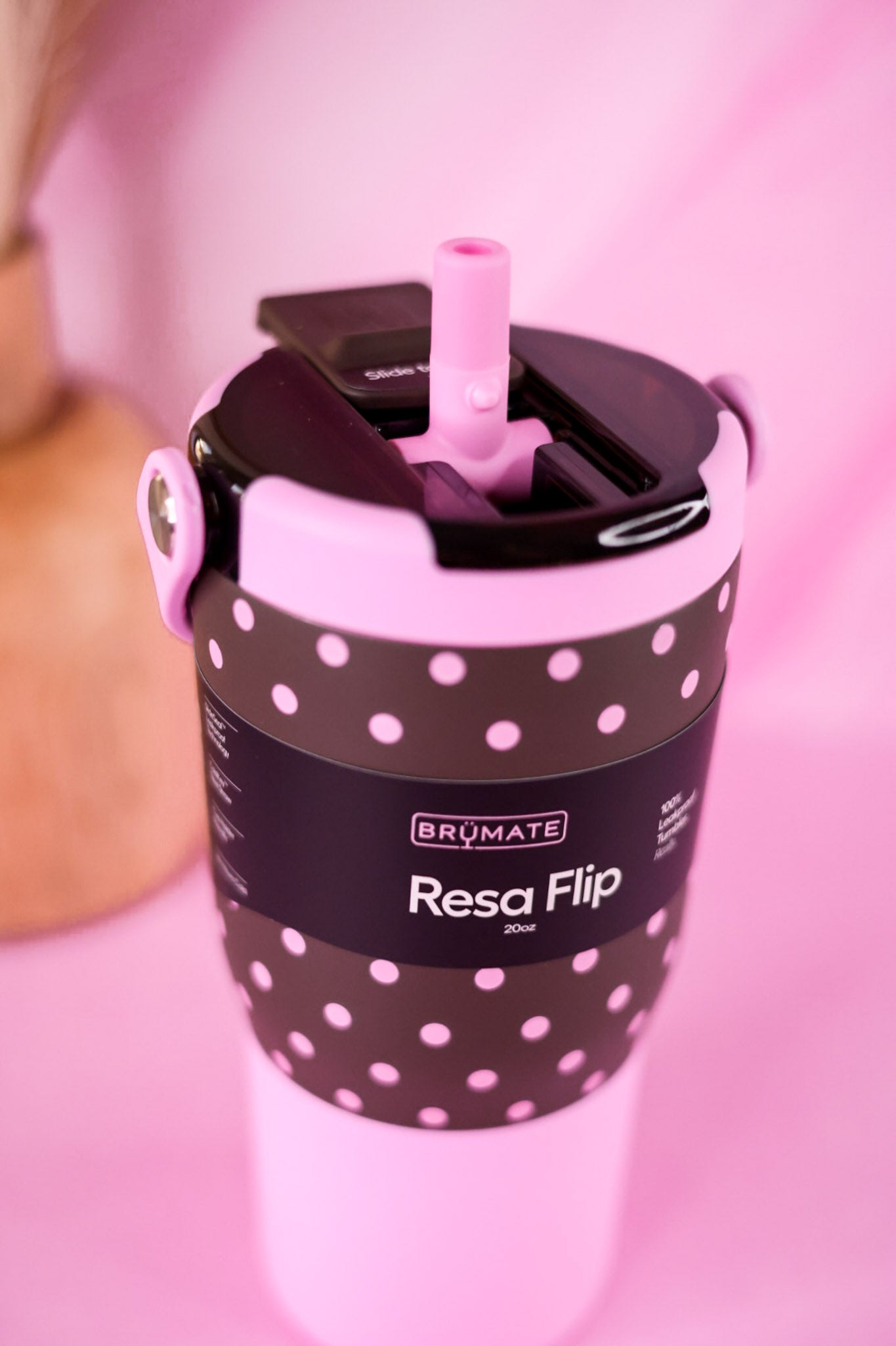 Brumate Mocha Dot 20oz Resa Flip Tumbler