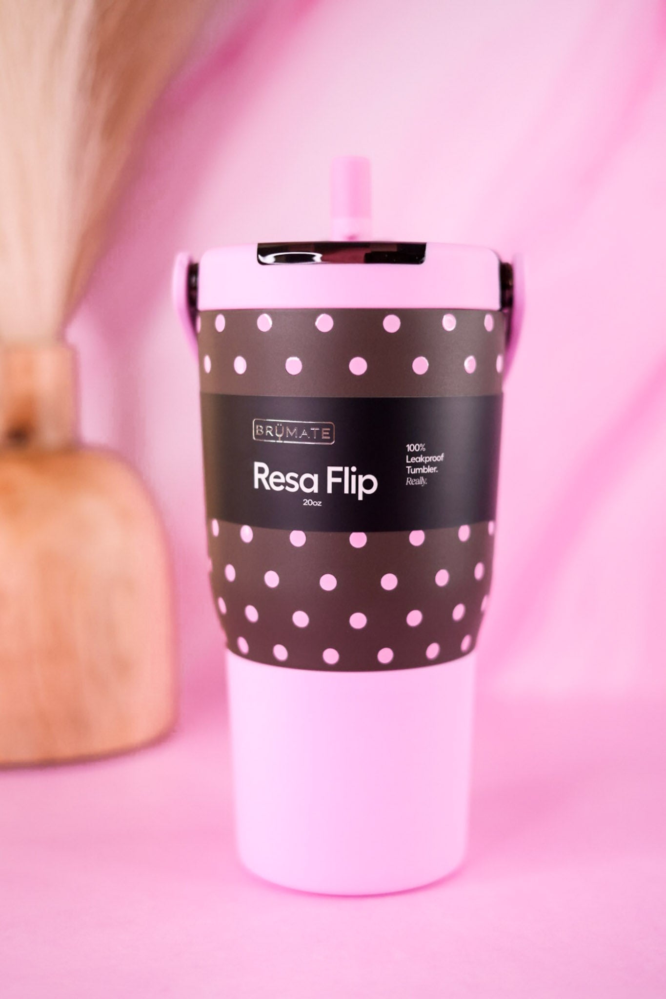 Brumate Mocha Dot 20oz Resa Flip Tumbler