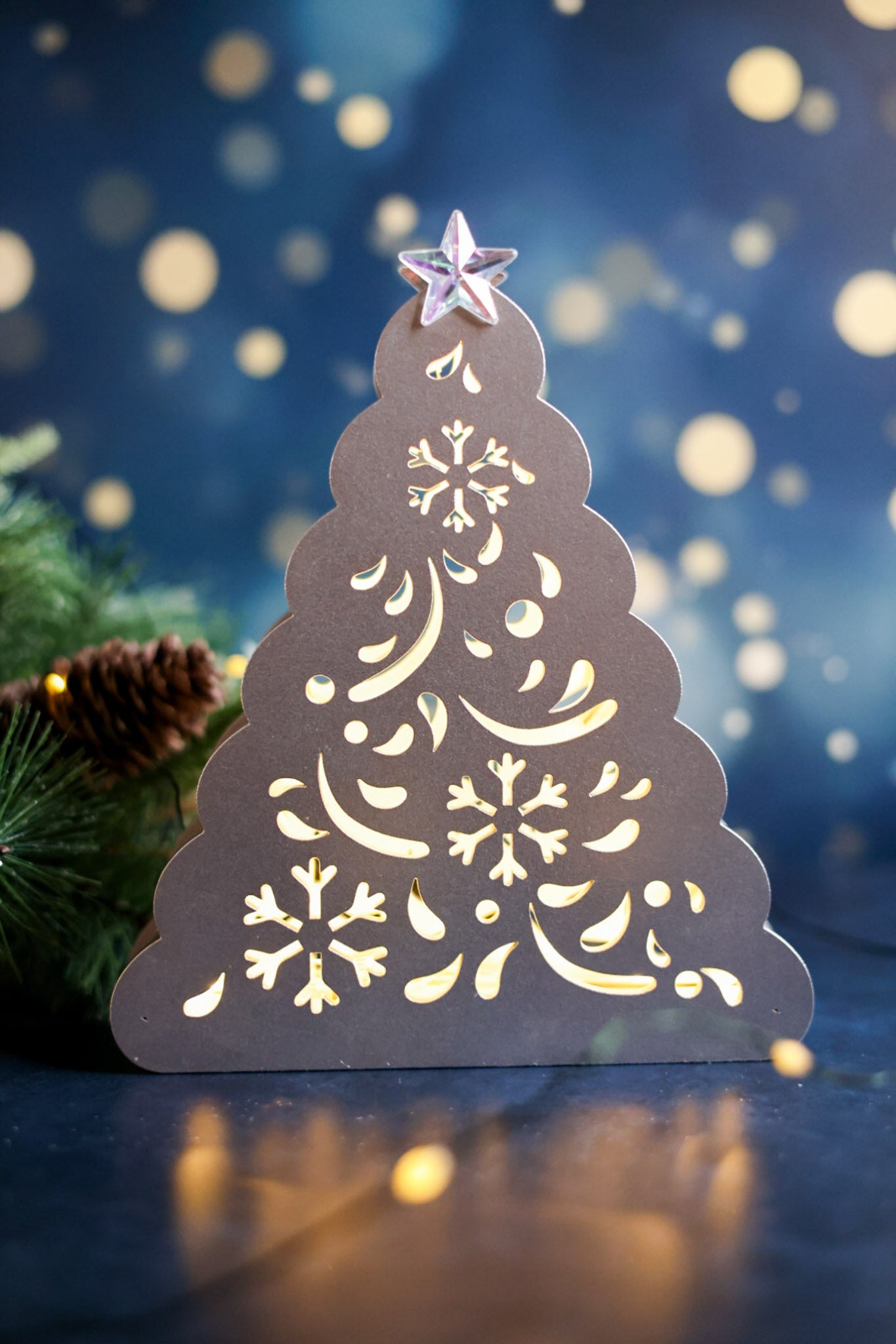 Christmas Tree Shape Table Top LED Decoration (2 Colors)