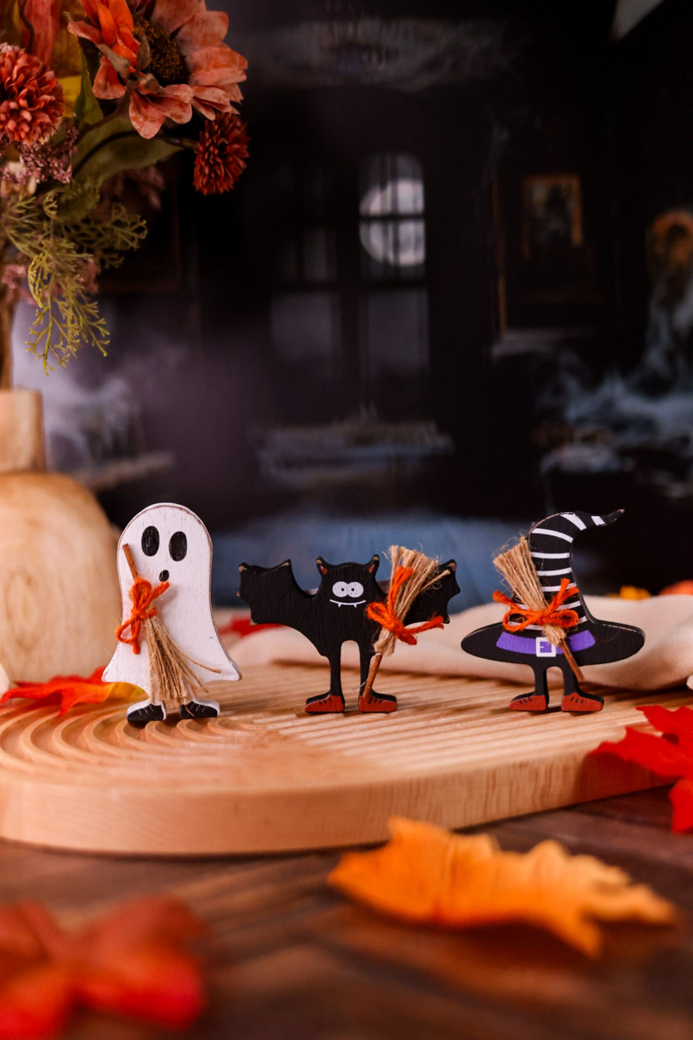 Spooky Character Mini Wooden Tabletop Sitters (Three Styles)