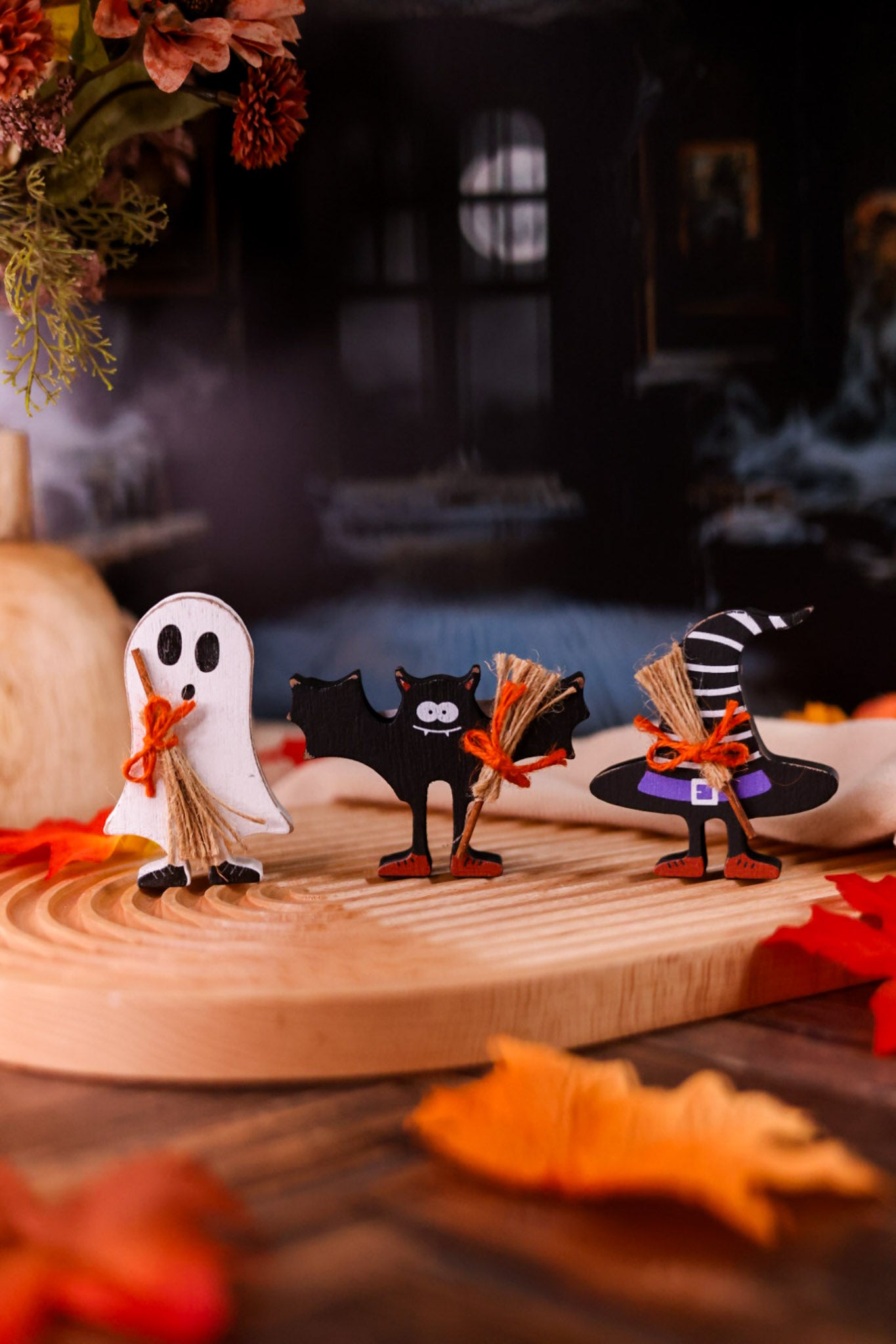 Spooky Character Mini Wooden Tabletop Sitters (Three Styles)