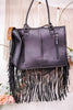 Cowhide and Turquoise Tote Bag with Hand Tooled Leather