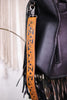 Cowhide and Turquoise Tote Bag with Hand Tooled Leather
