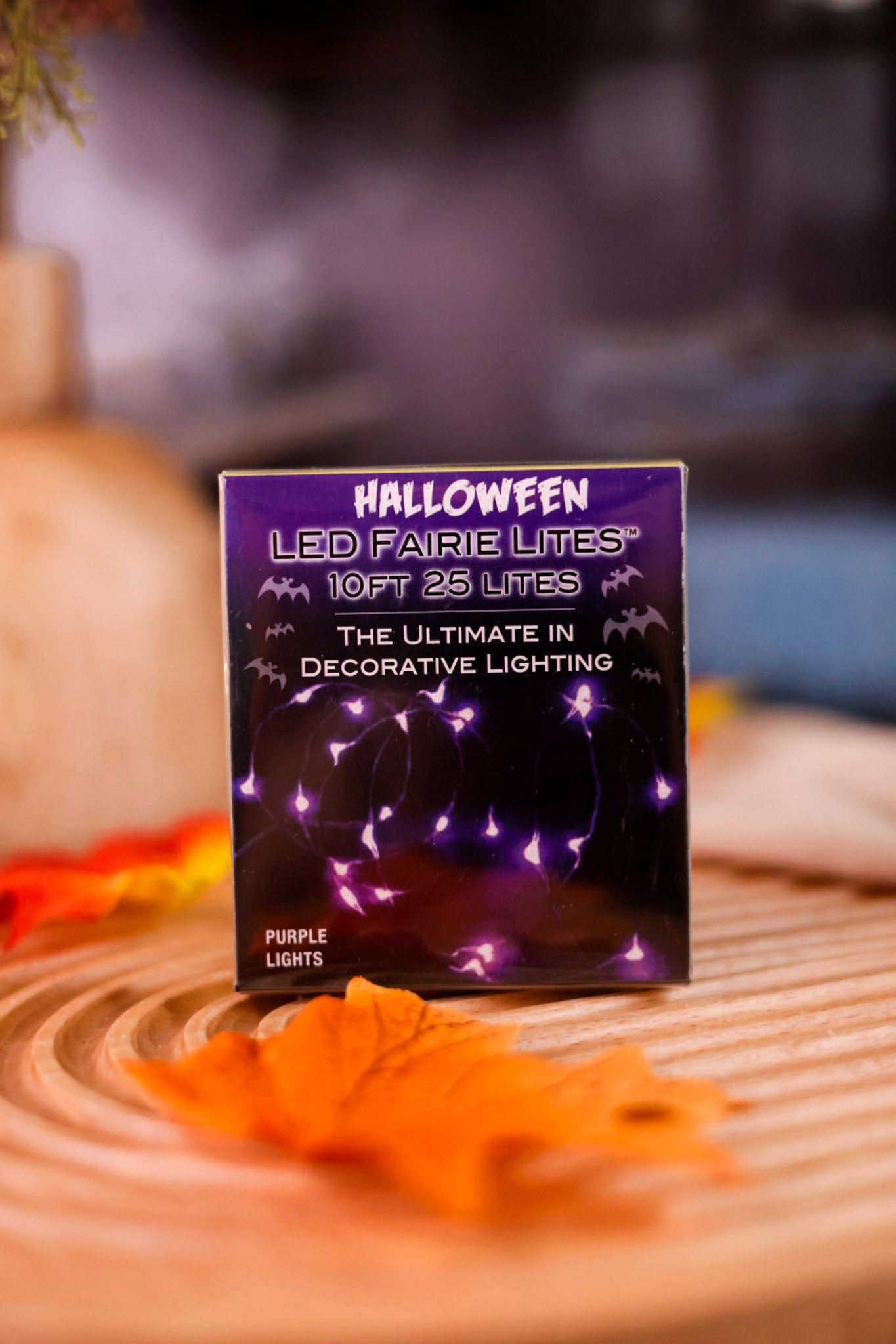 Battery Operated 25L Purple Fairy LED Black Wire Light Set
