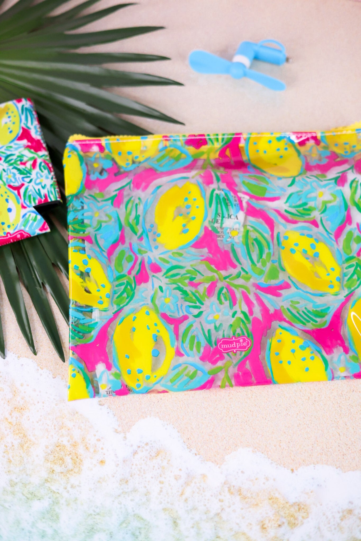 Lemon Print Beach Pouch Set