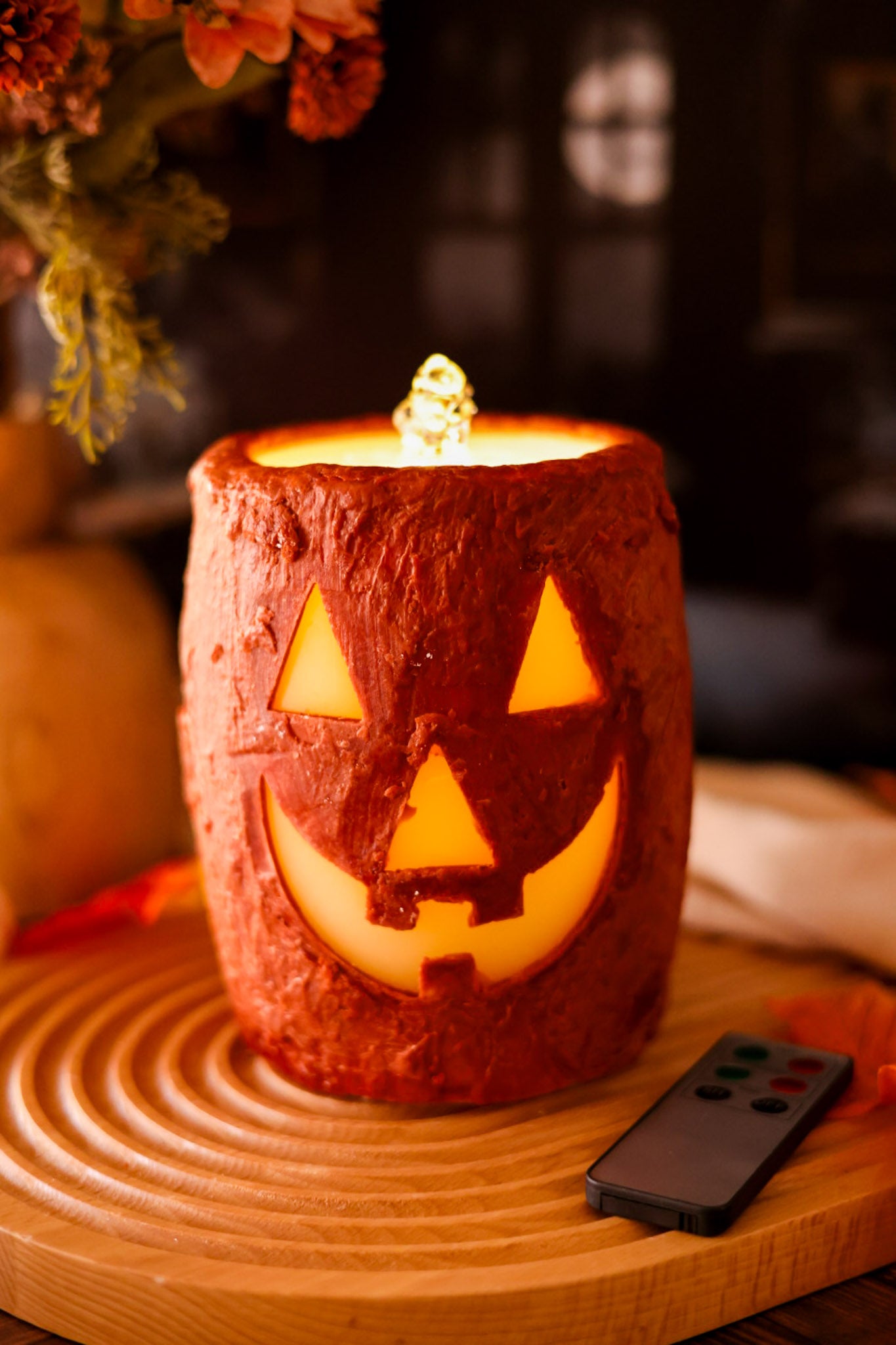 Jack O' Lantern LED Water Fountain Candle