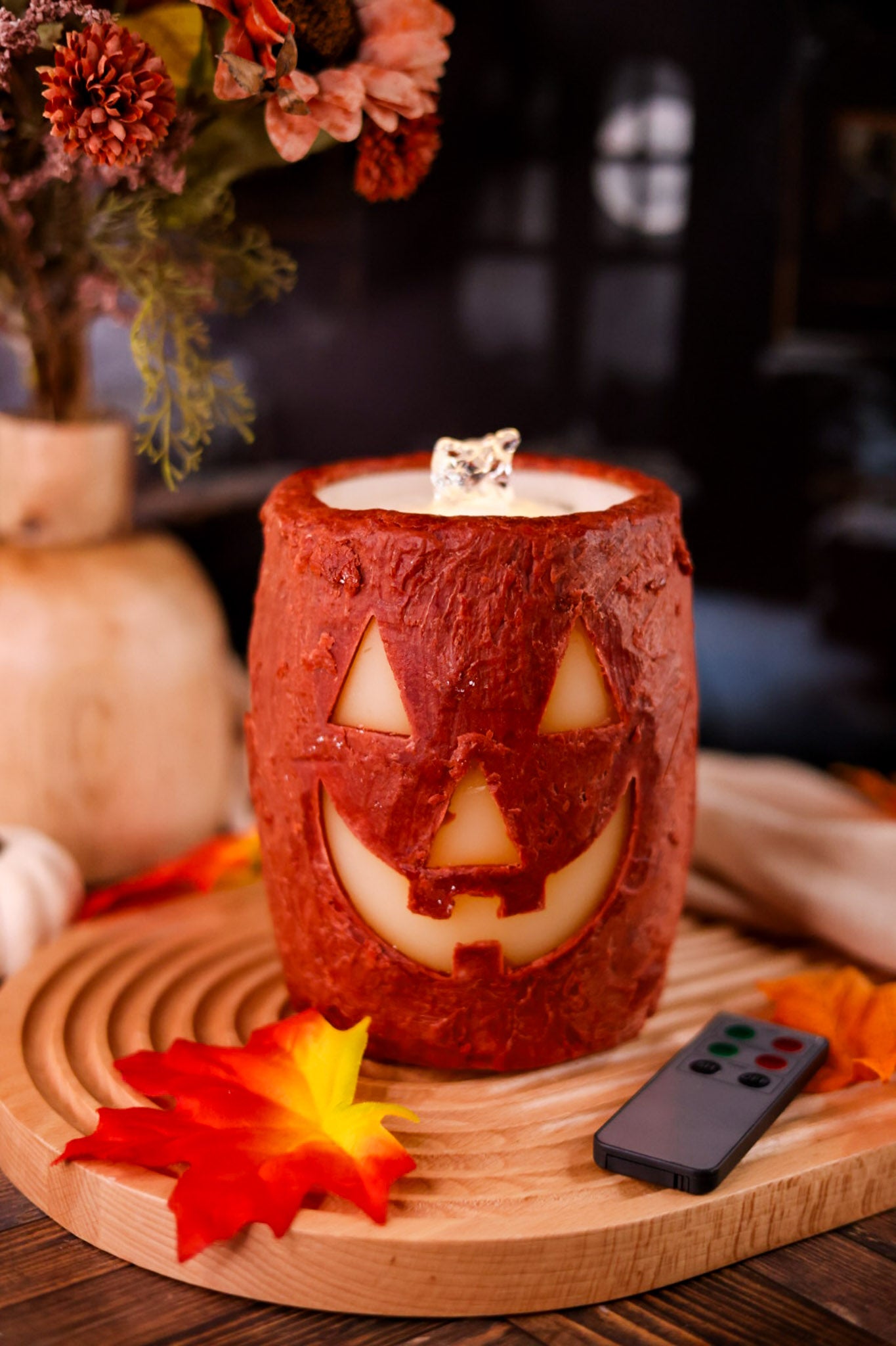 Jack O' Lantern LED Water Fountain Candle