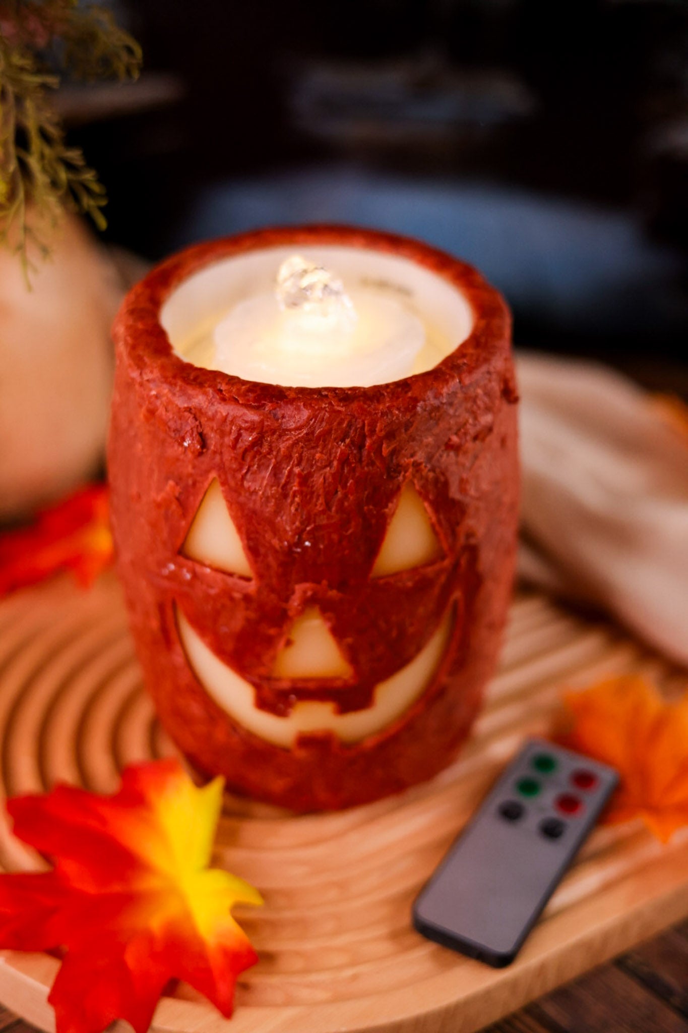 Jack O' Lantern LED Water Fountain Candle