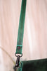 Emerald Green Crossbody Bag with Metal and Stone Accents