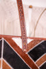 Geometric Patterned Leather and Cowhide Tote Bag