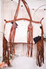 Cowhide Tote Bag with Leather Fringe and Accents