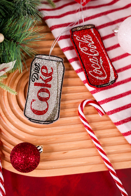 Bedazzled Licensed Coke & Diet Coke Can Ornaments (Two Styles)