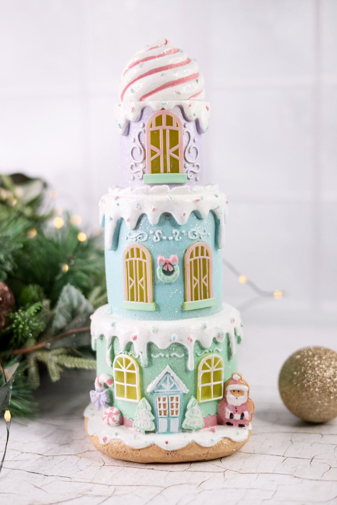 Resin Layered Cake Gingerbread Light Up LED House