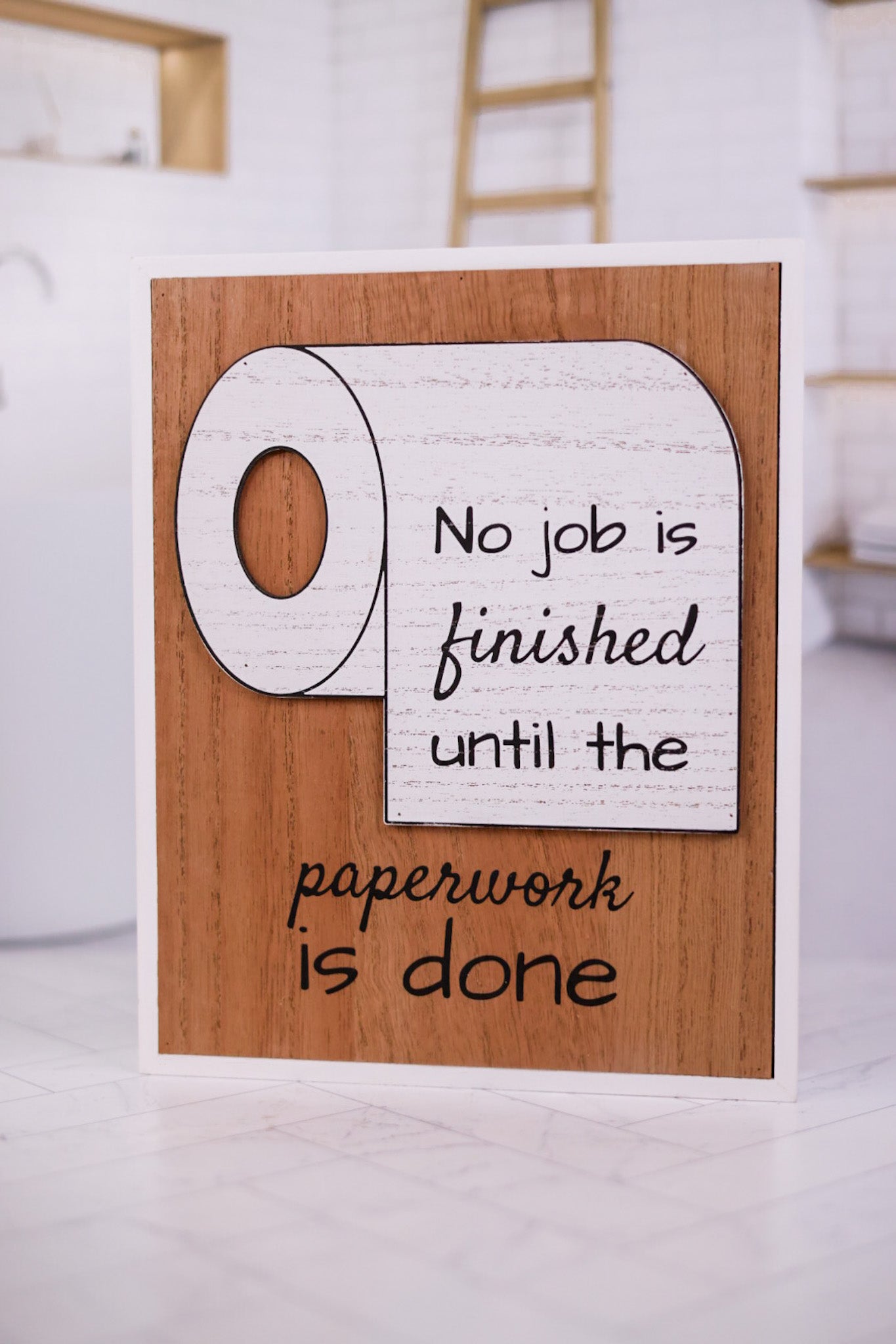 Wood Framed Bathroom Box Sign (3 Styles)