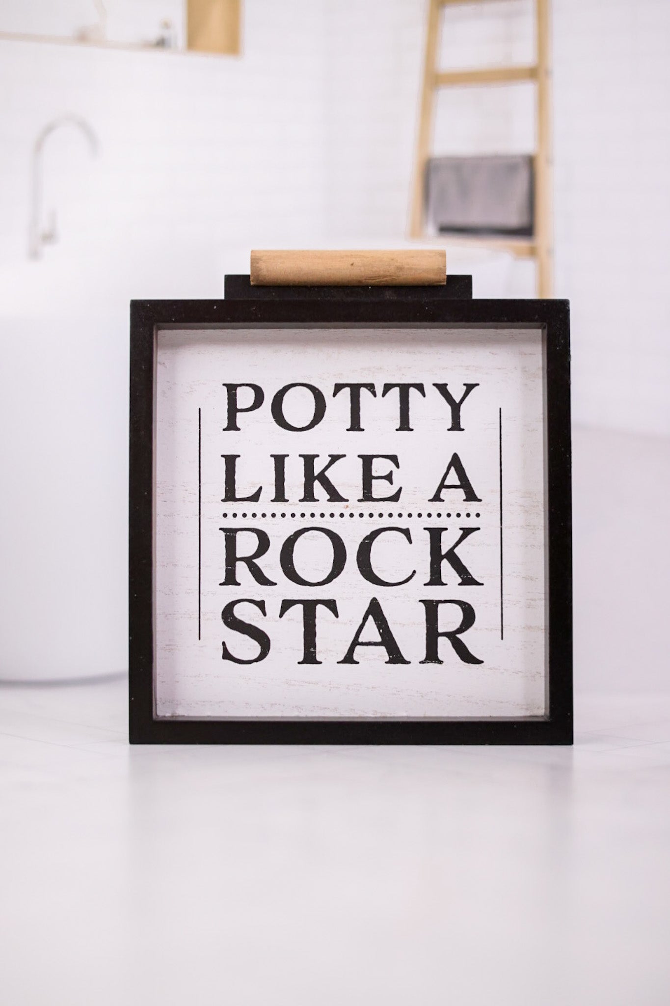 Wood Framed Bathroom Box Sign (3 Styles)