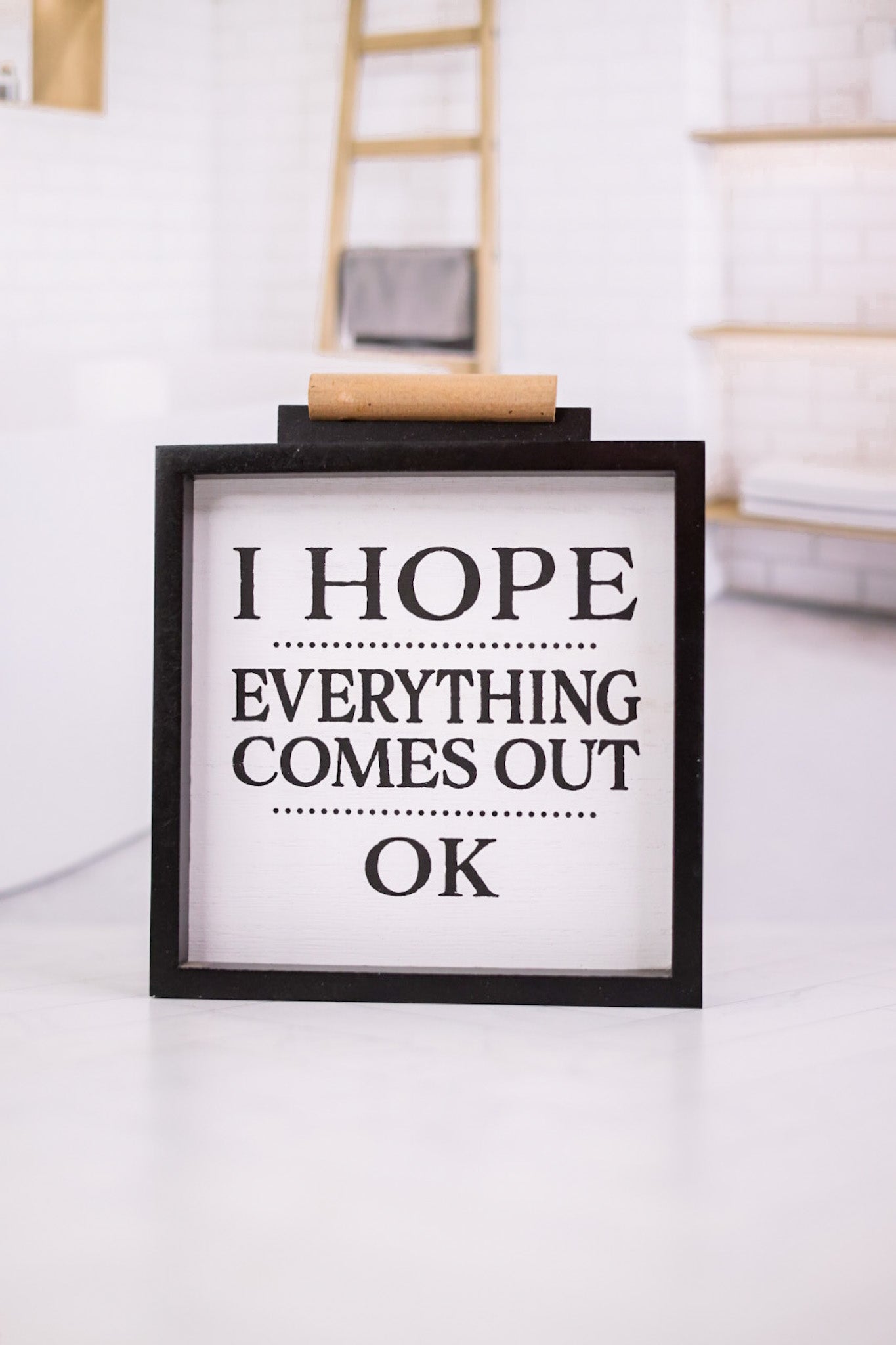Wood Framed Bathroom Box Sign (3 Styles)