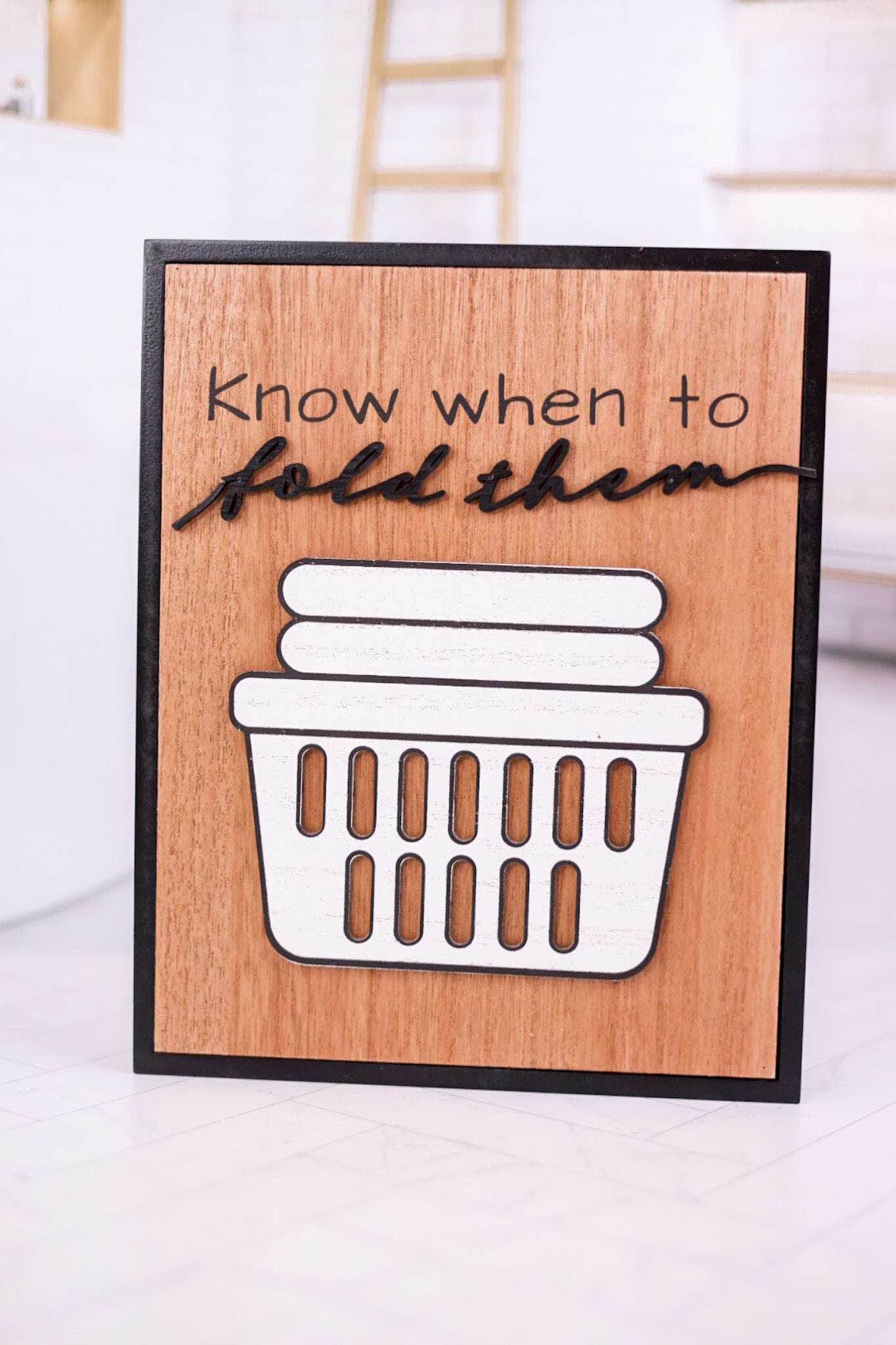 Wood Framed Laundry Box Sign (4 Styles)