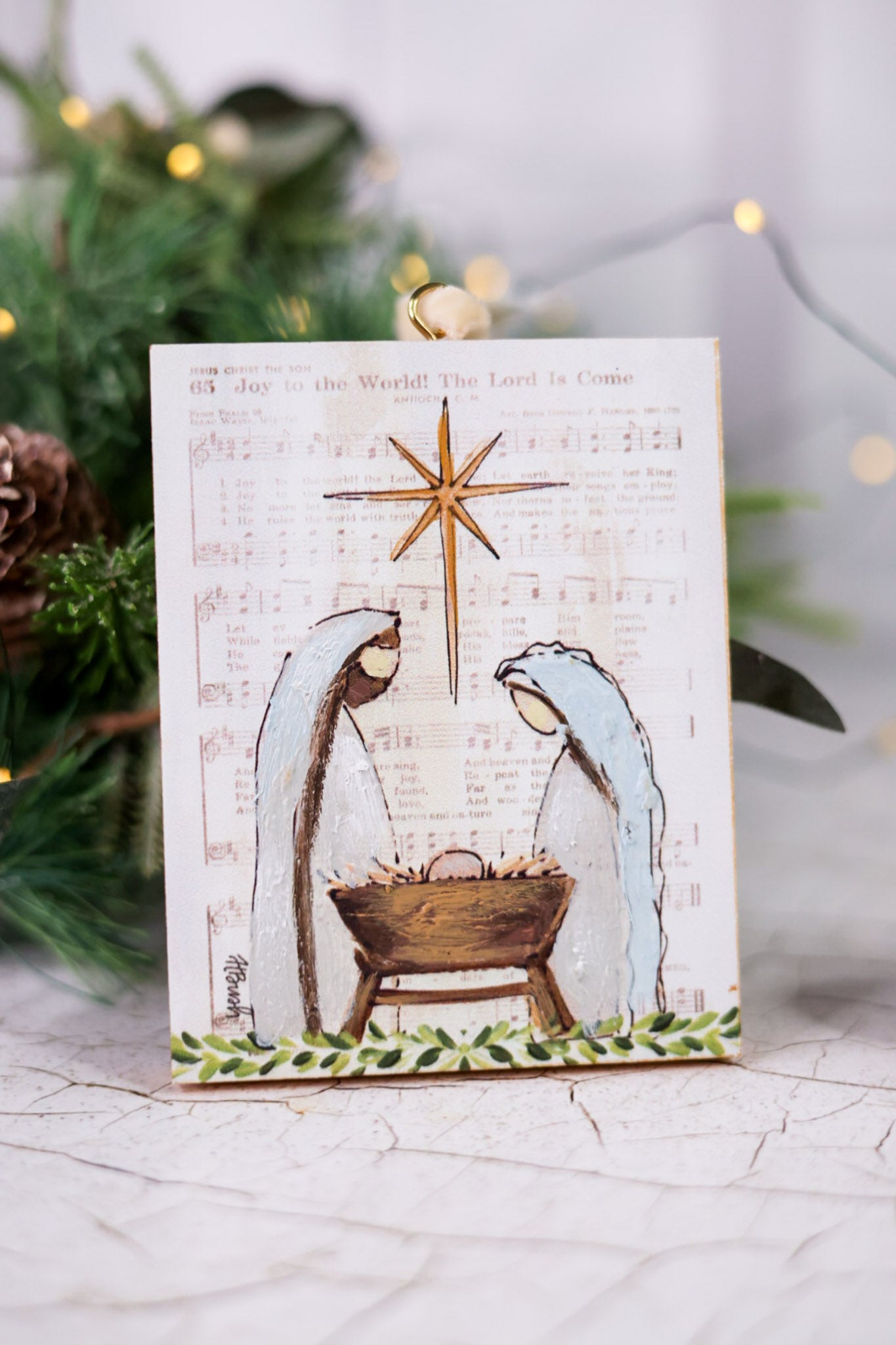 Hand Painted Holy Family Ornament