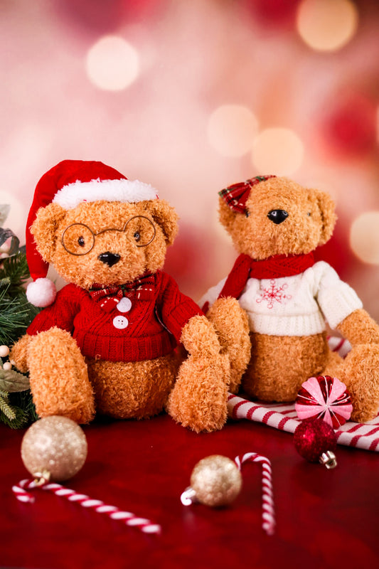Sweater Weather Sitting Christmas Plush Bears (Two Styles)