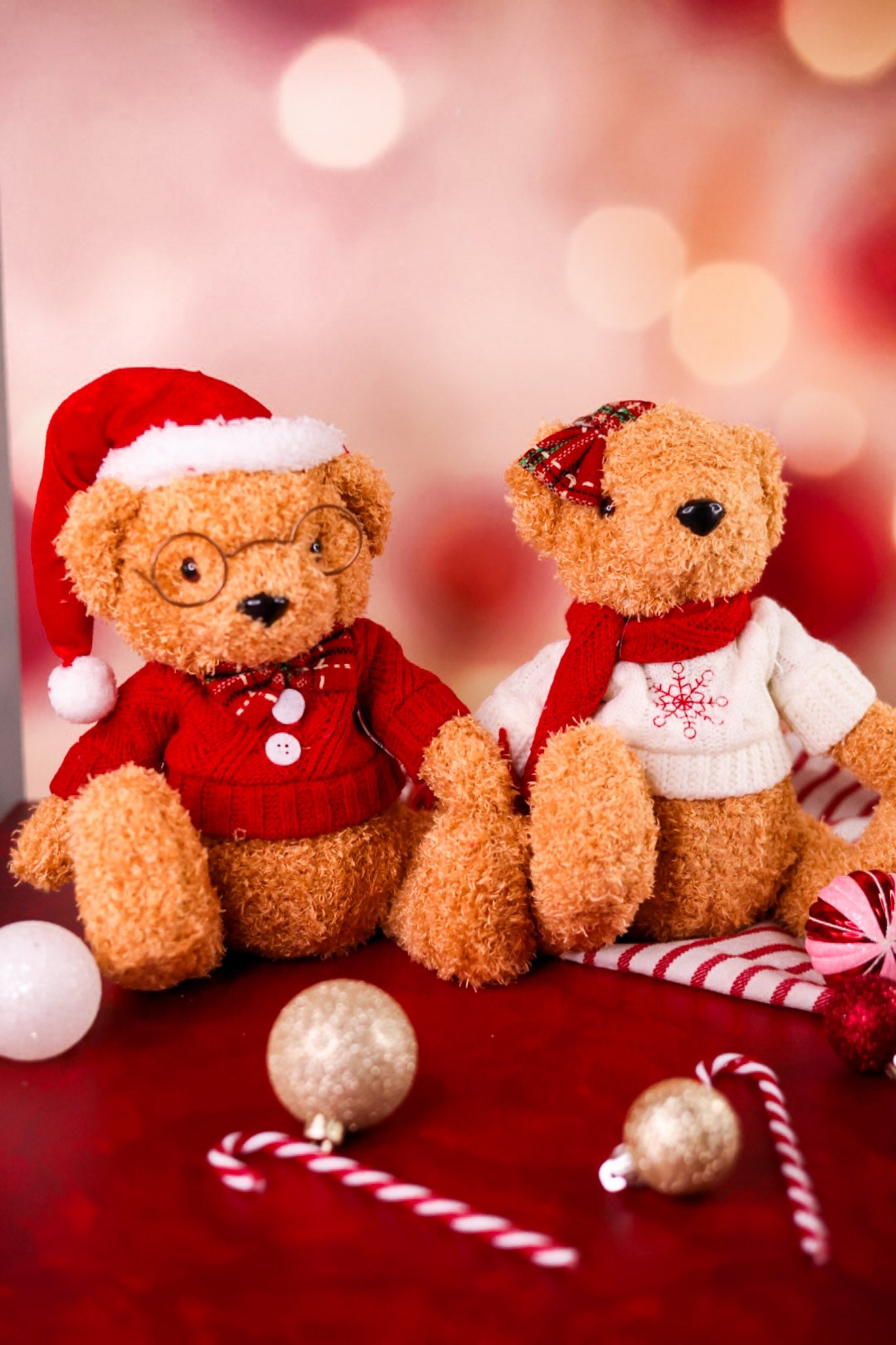 Sweater Weather Sitting Christmas Plush Bears (Two Styles)