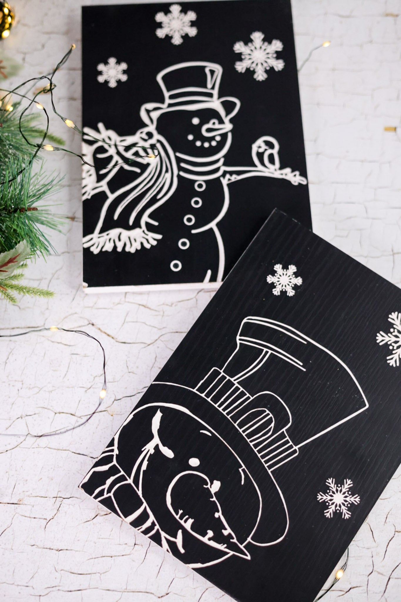 Black & White Snowman Wall Signs (2 Styles)