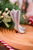 Silver Glitter Cowboy Boots Ornament