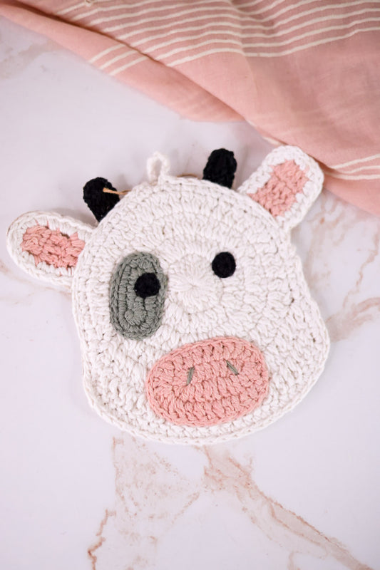 Crocheted Cow Trivet