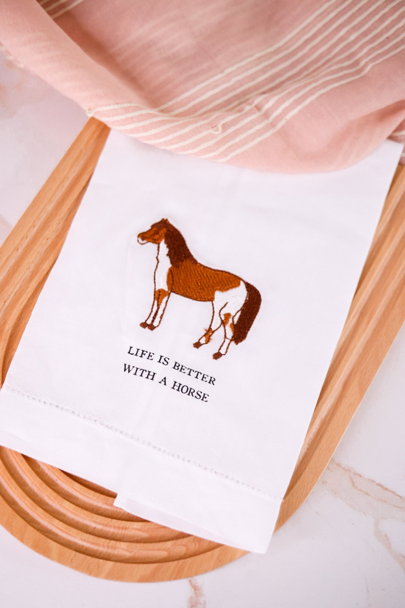 Horse Embroidered Hand Towel