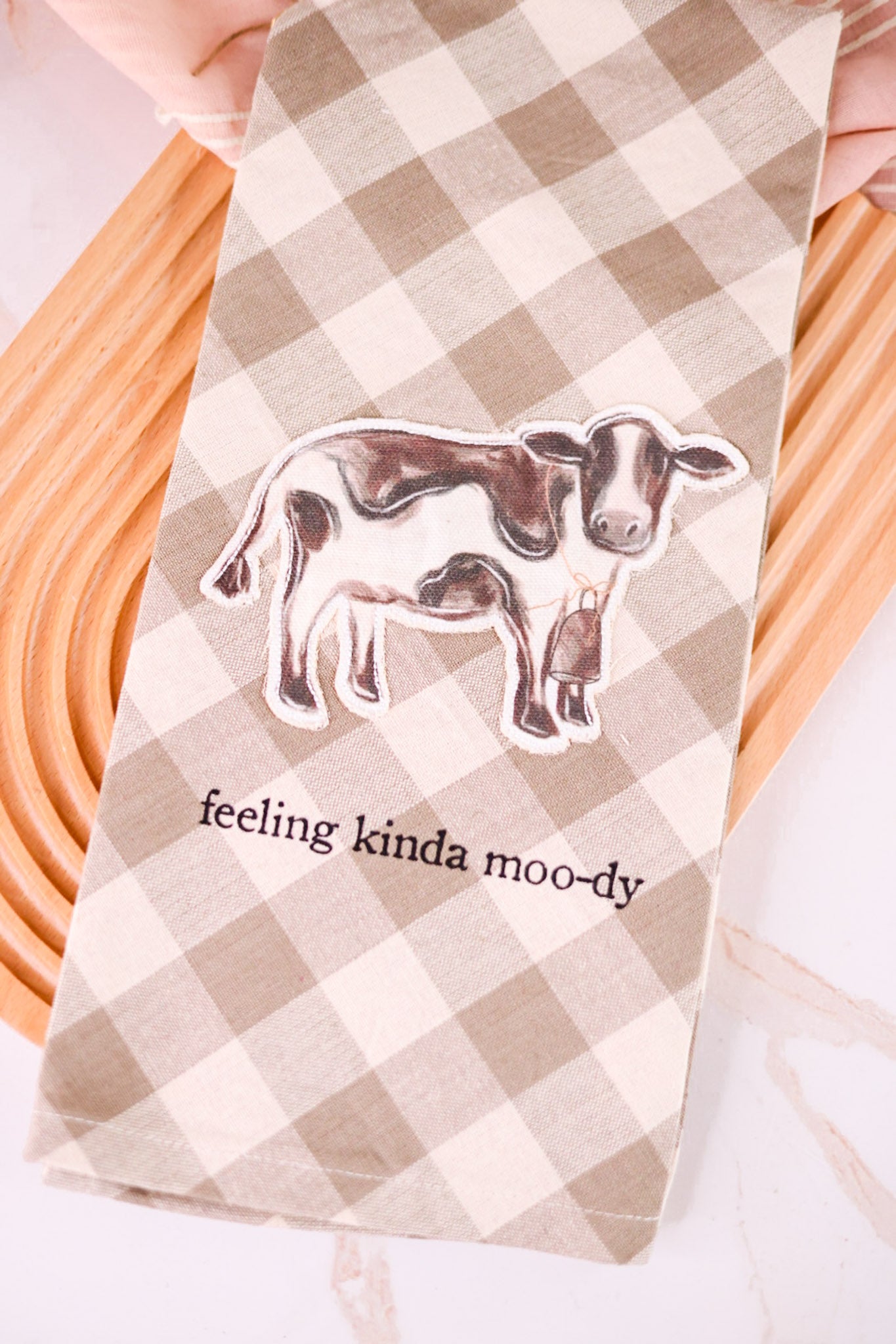 Moo-dy Canvas Patch Hand Towel
