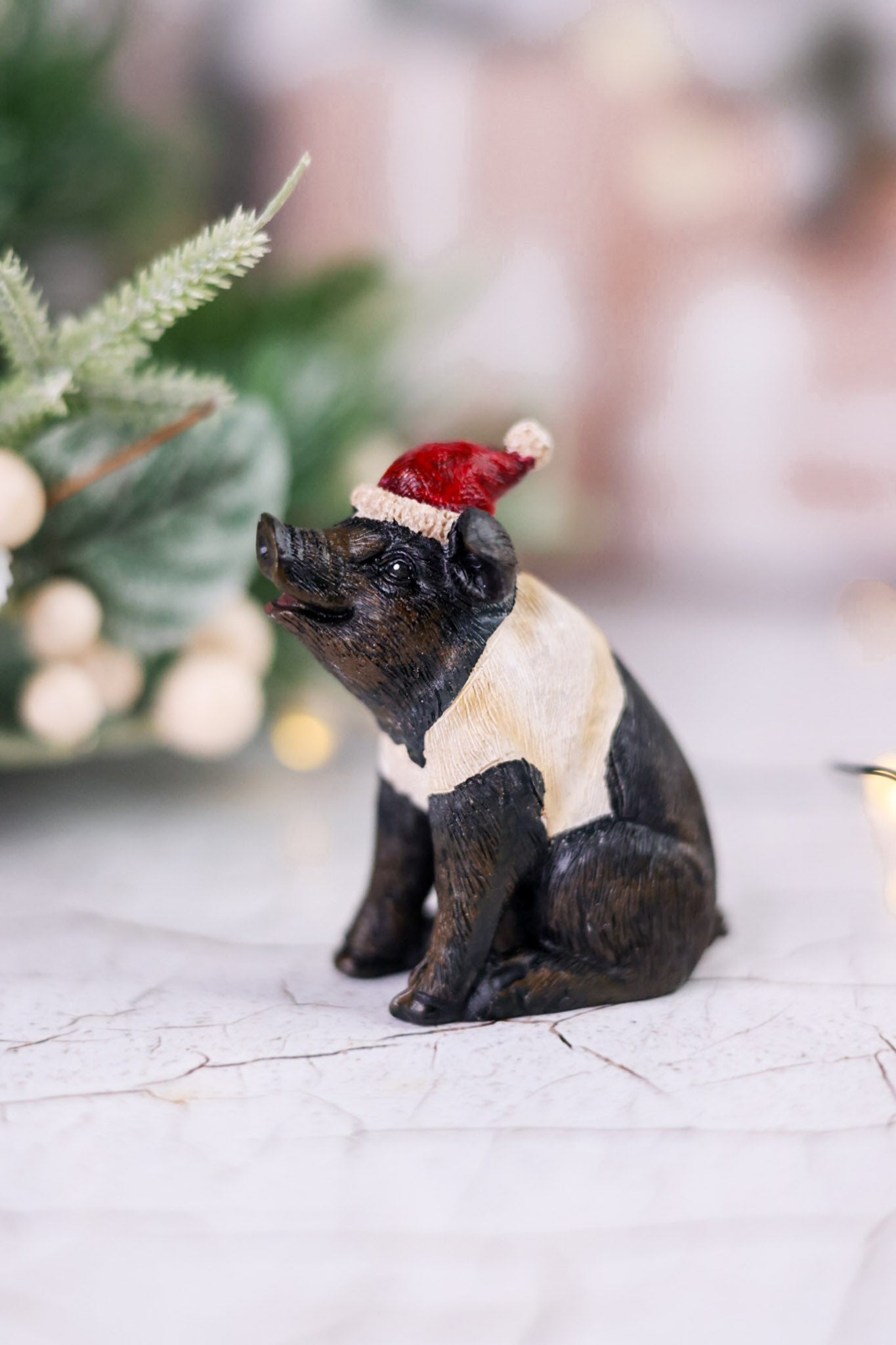 Resin Christmas Pig Tabletop Decorative Figures (3 Styles)