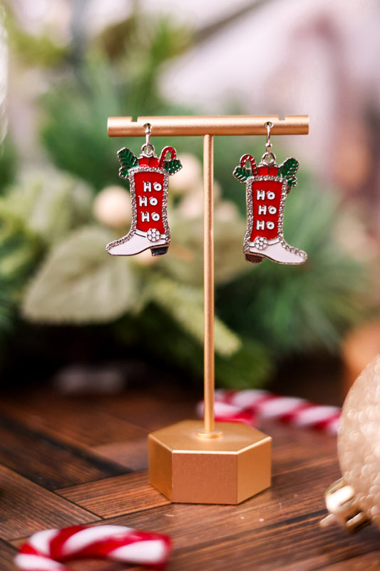 Ho Ho Ho Christmas Boots Earrings