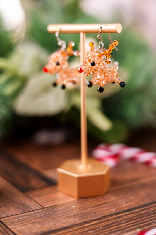Beaded Rudolph Earrings