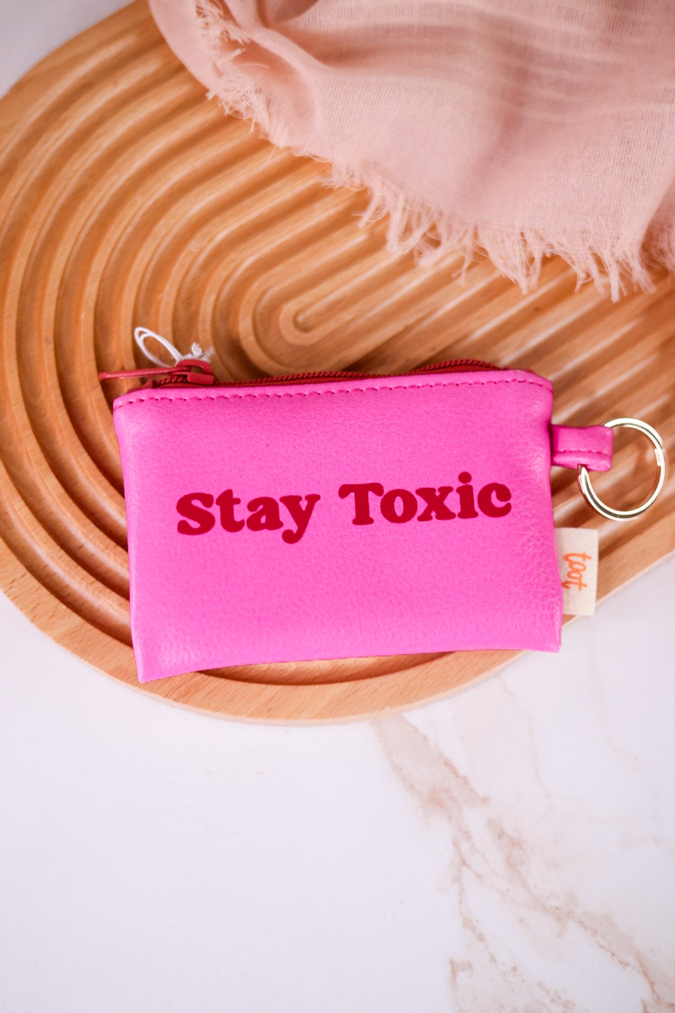 "Stay Toxic" Pink Coin Pouch