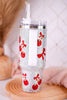 40oz Crystal Cherries Rhinestone Tumbler
