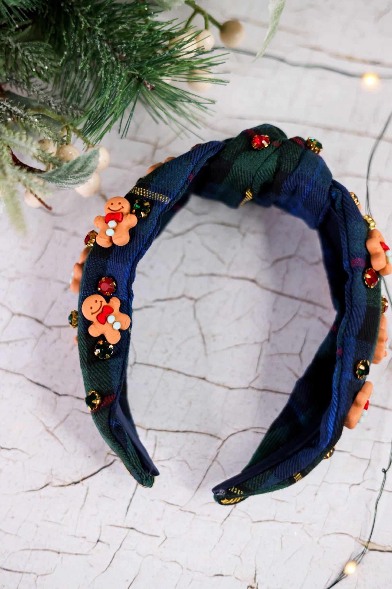 Plaid Gingerbread Headband