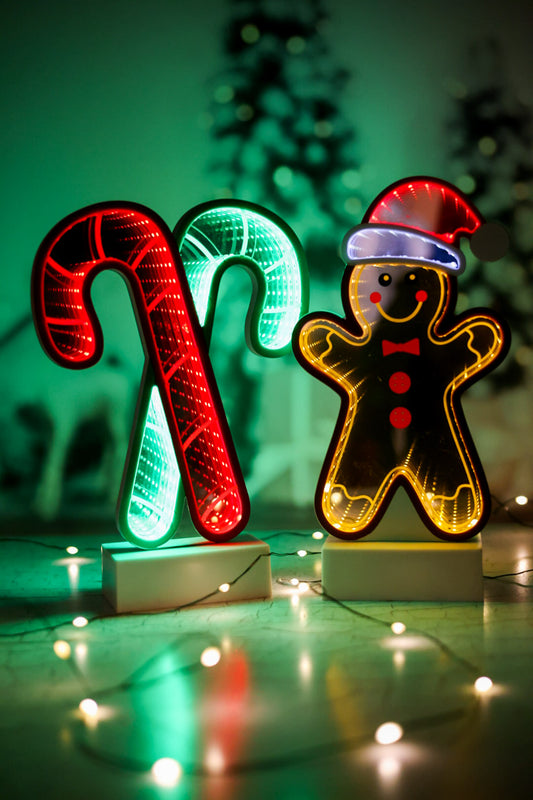 Lighted Christmas Infinity Decorative Table Top Sitters (2 Styles)