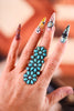 Turquoise Cluster Cuff Ring