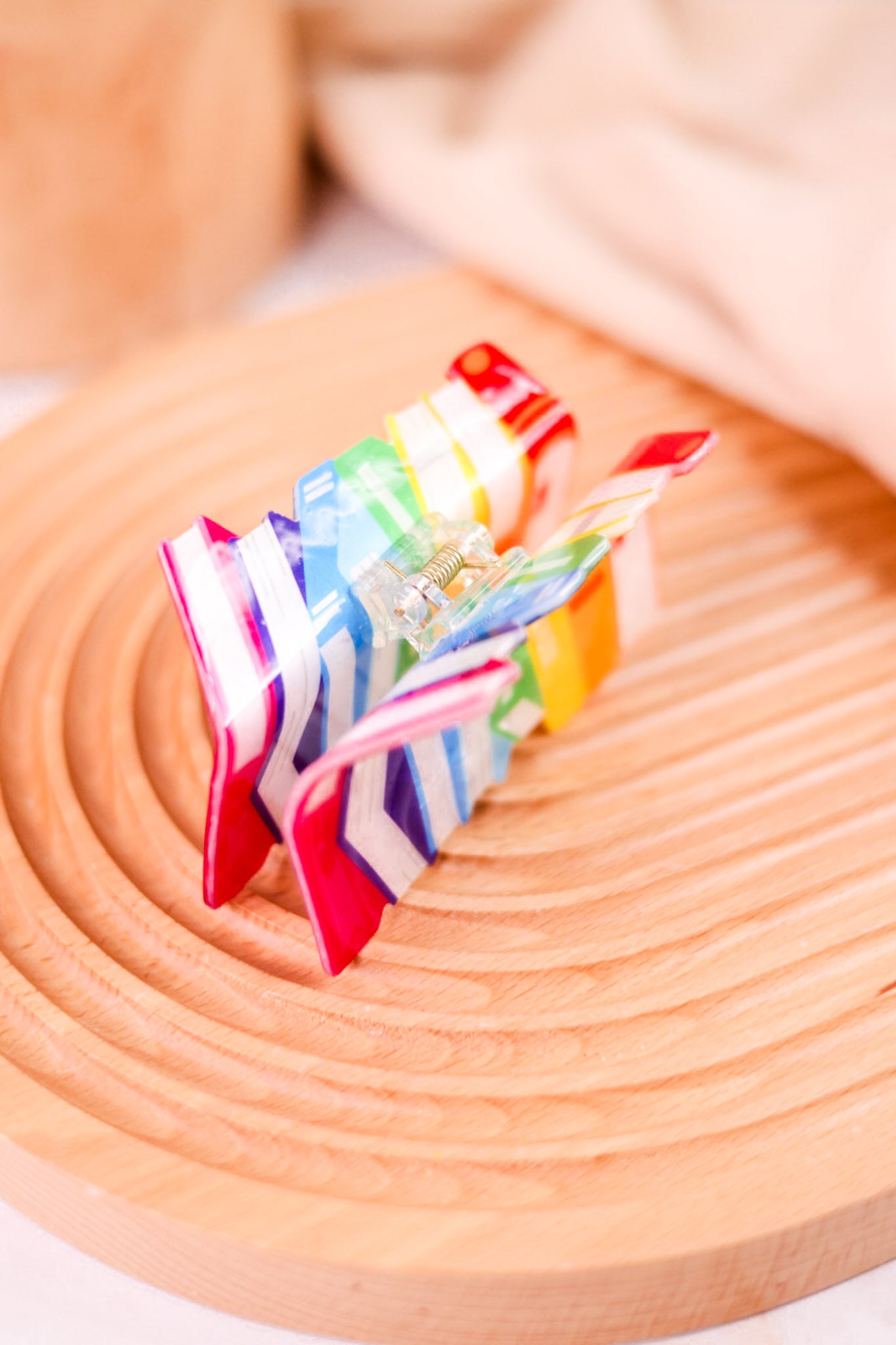 Classic Rainbow Book Stack Claw Clip