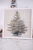 Lighted White Framed Christmas Tree Wall Sign