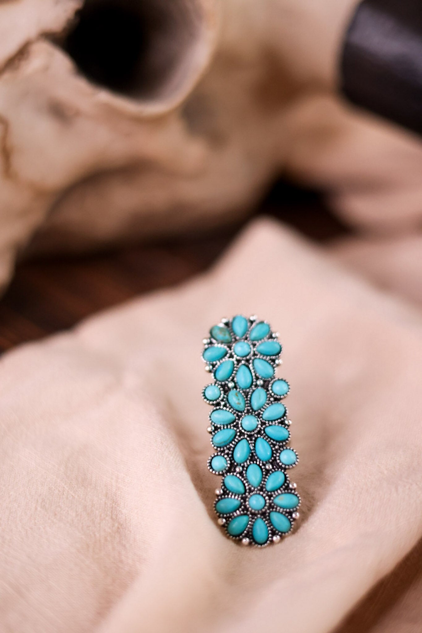Turquoise Cluster Cuff Ring