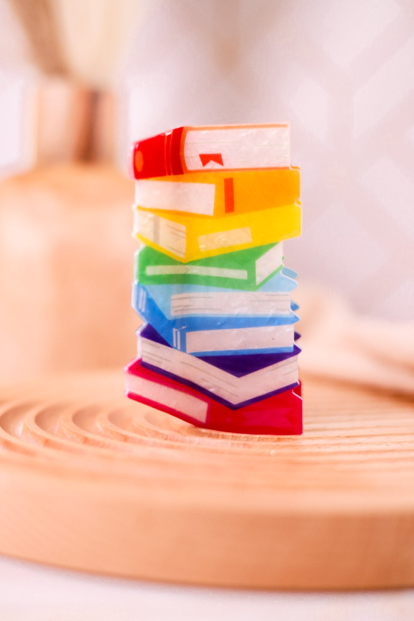 Classic Rainbow Book Stack Claw Clip