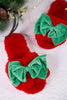 Red Noelle Slippers W/ Green Bows
